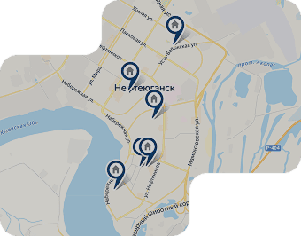 Карта расположения квартир в Нефтеюганске